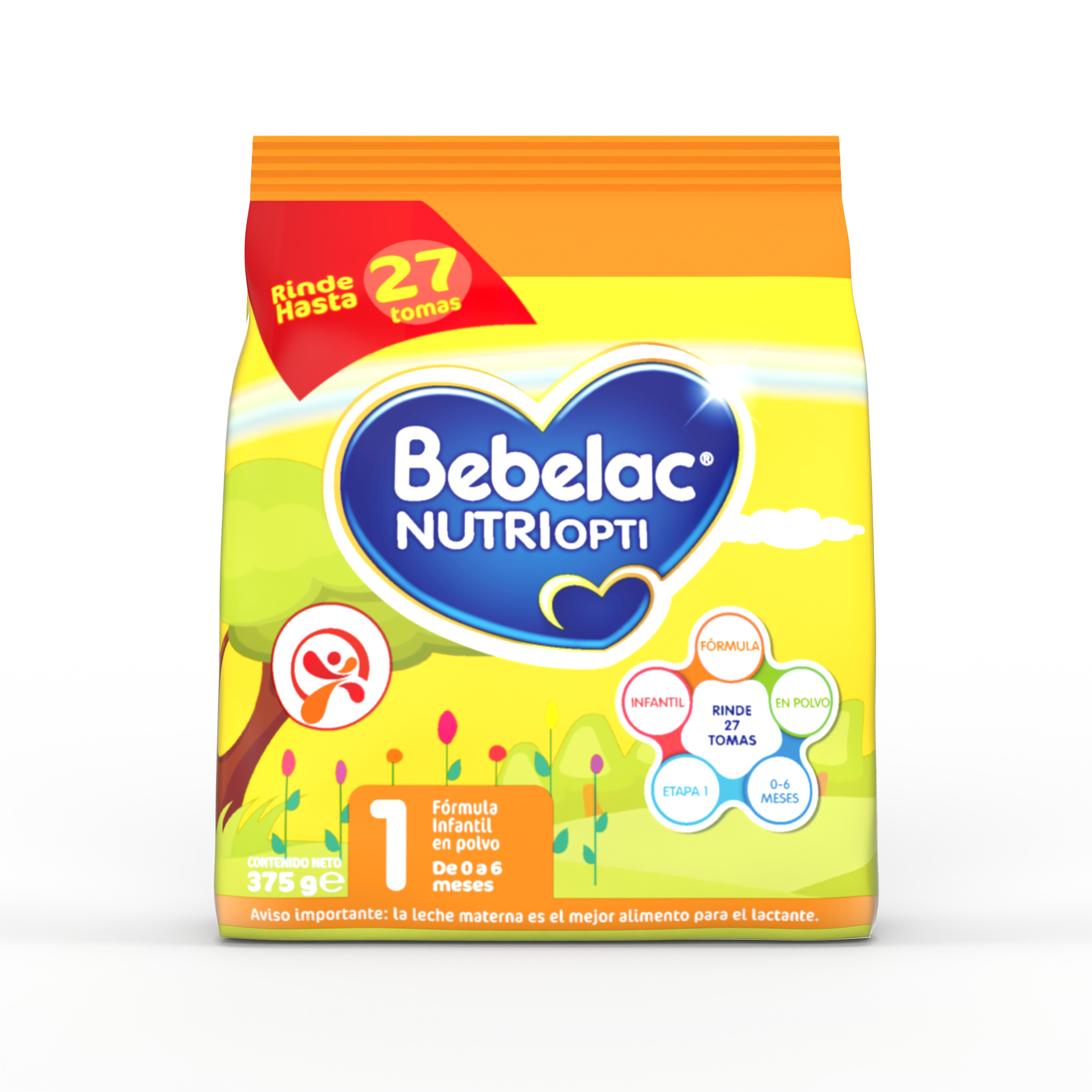 Bebelac NUTRIOPTI 1 fórmula infantil en polvo para bebés de 0 a 6 meses bolsa 375 g - Bebeclub Bolivia