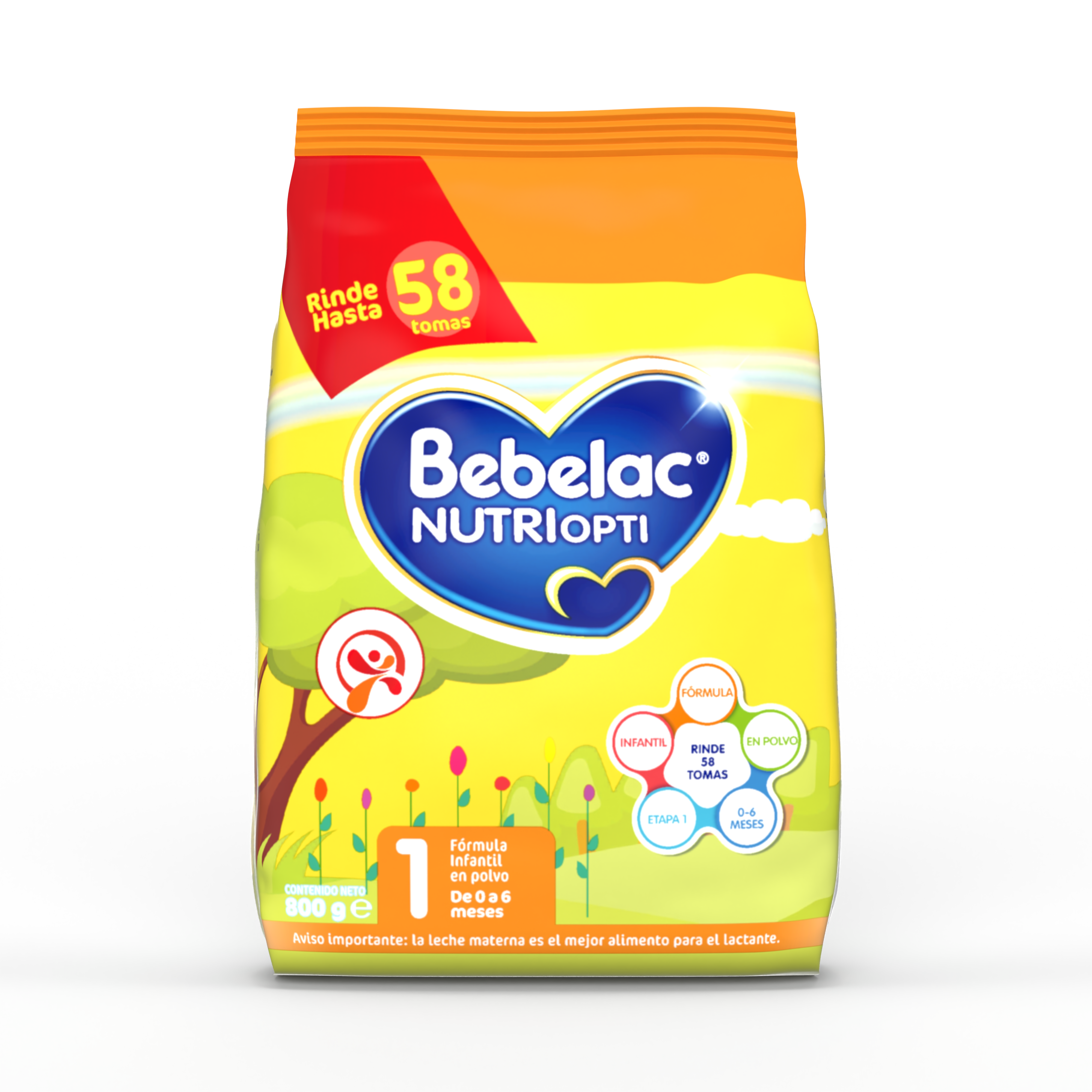Bebelac NUTRIOPTI 1 fórmula infantil en polvo para bebés de 0 a 6 meses bolsa 800 g - Bebeclub Bolivia